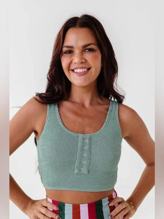 Livy&Kate Clothing SURFER CROP IN SEAFOAM - Picture 2 of 4